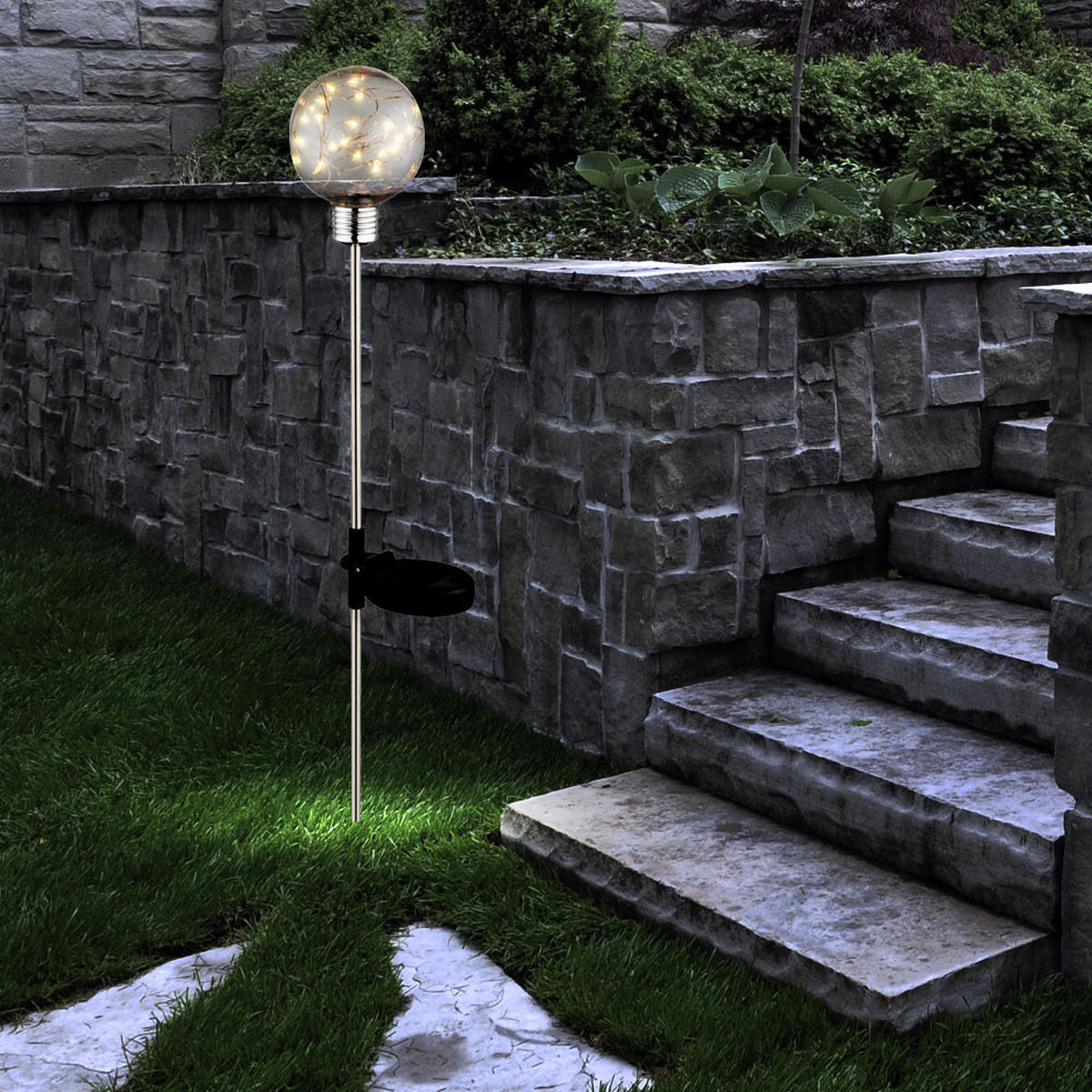 LED WEGELEUCHTE Edelstahl Silber - Silberfarben, Metall (72/10/72cm)