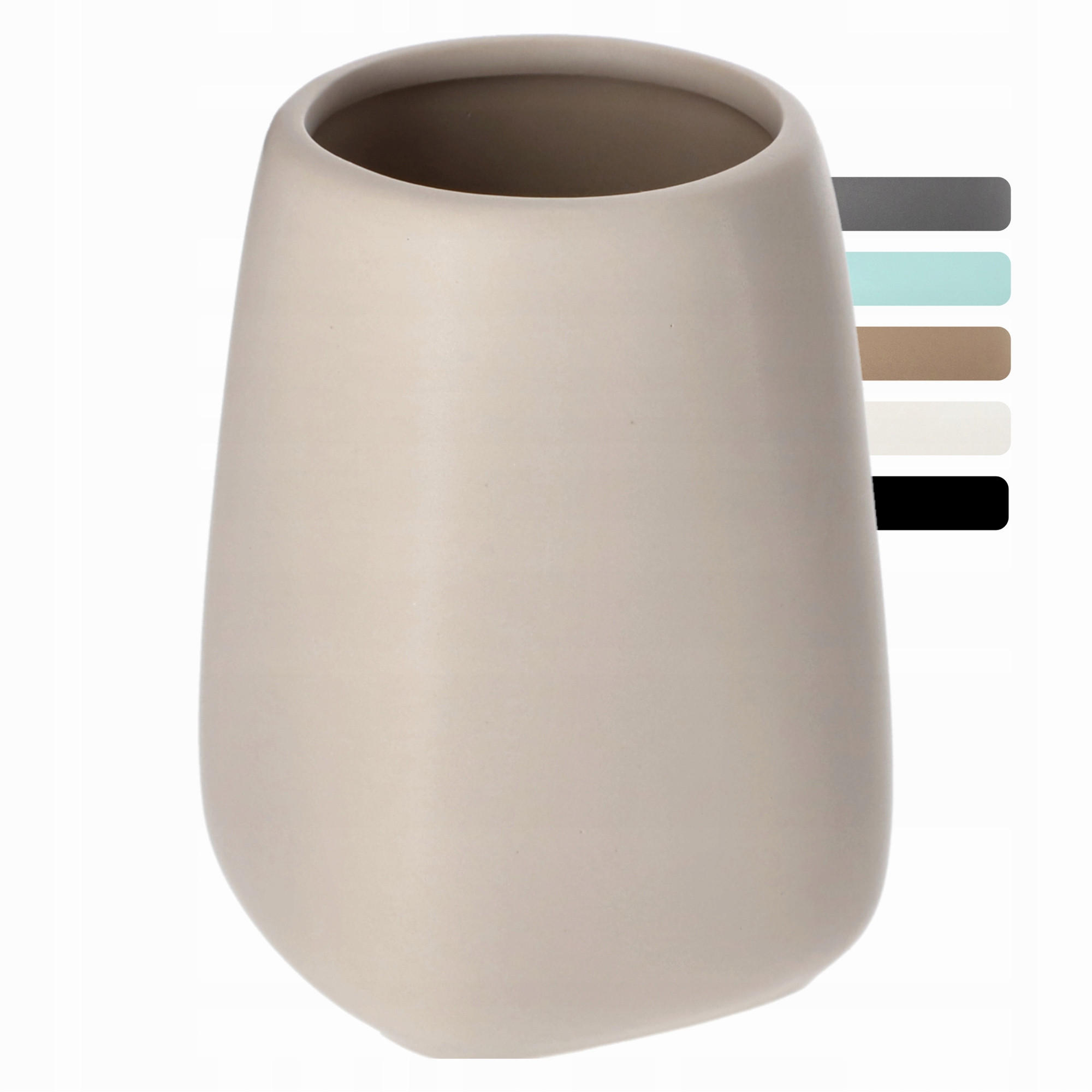 BADEZIMMERBECHER für Zahnbürsten, beige - Beige, Keramik (8/11cm) - KADAX