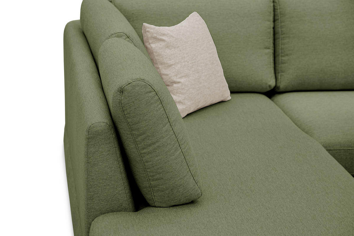 ECKSOFA OTTO 5-Sitzer, grün - Grün, Holzwerkstoff/Textil (219/279cm) - Courtois Laville