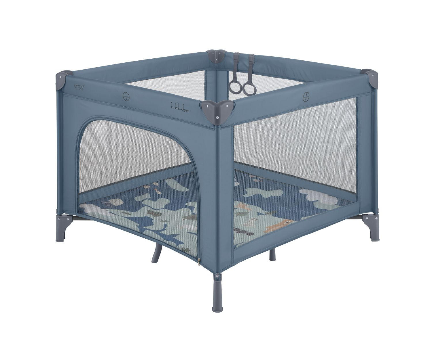 LAUFSTALL Enjoy Matratze blau Reißverschluss klappbar Tasche Hängegriffe - Blau, Textil (100/100cm) - Kikka boo