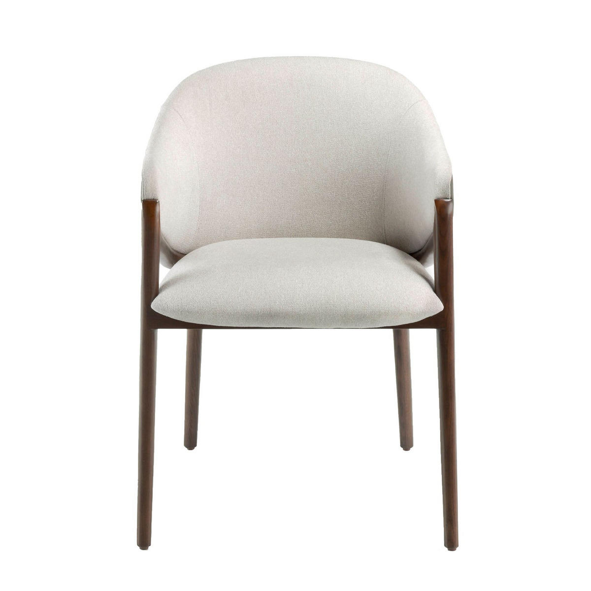 STUHL Kunstleder aus beigem Stoff und dunklem Nerz 56/60/78 cm - Fango/Beige, Leder/Holz (56/78/60cm) - ANGEL CERDA