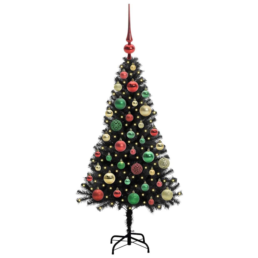 WEIHNACHTSBAUM 65/65/120 cm Schwarz PVC - Schwarz, Kunststoff (120cm) - vidaXL