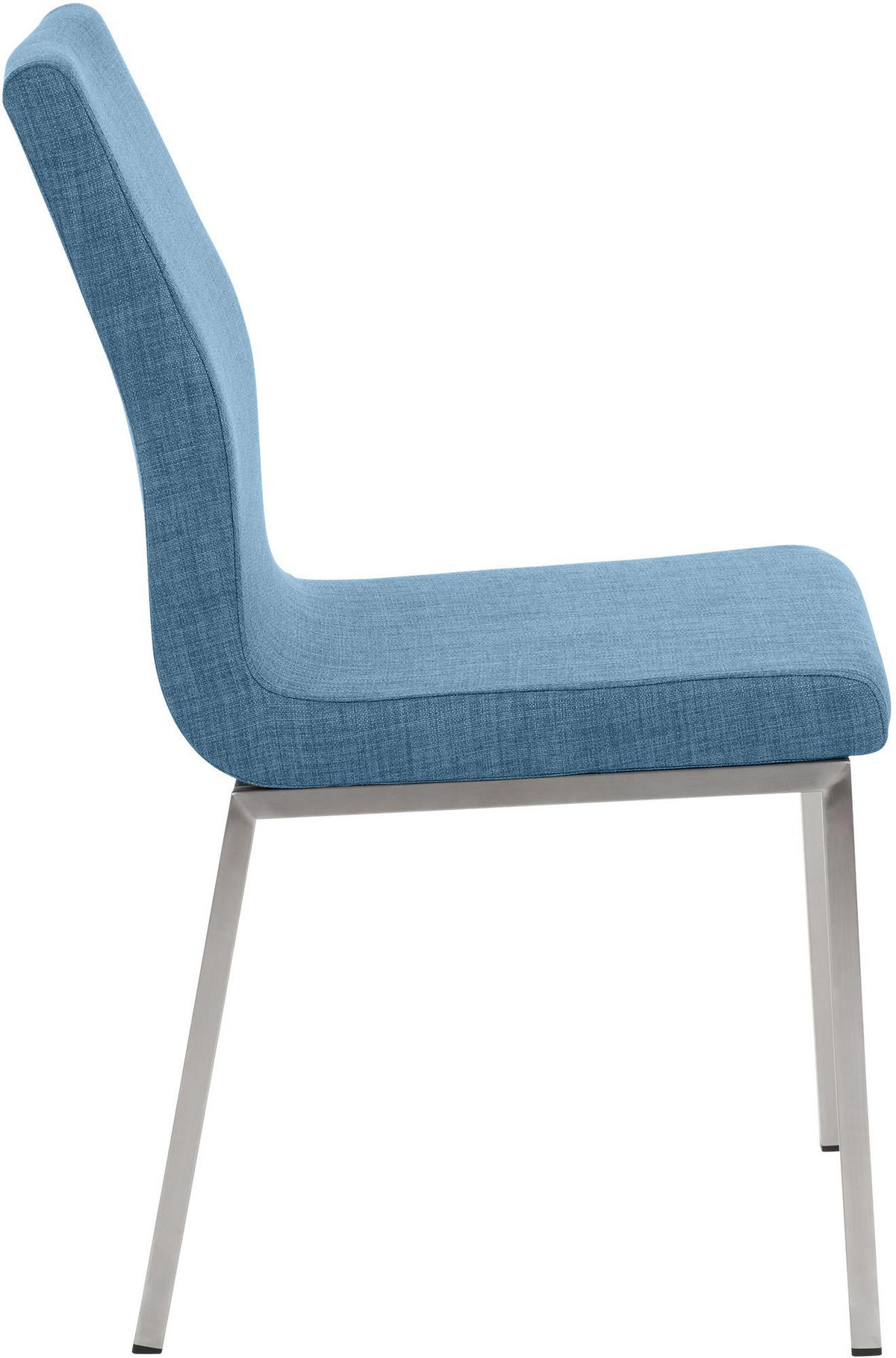 STUHL Stoff blau - Blau/Edelstahlfarben, Textil/Metall (40/88/50cm) - CLP