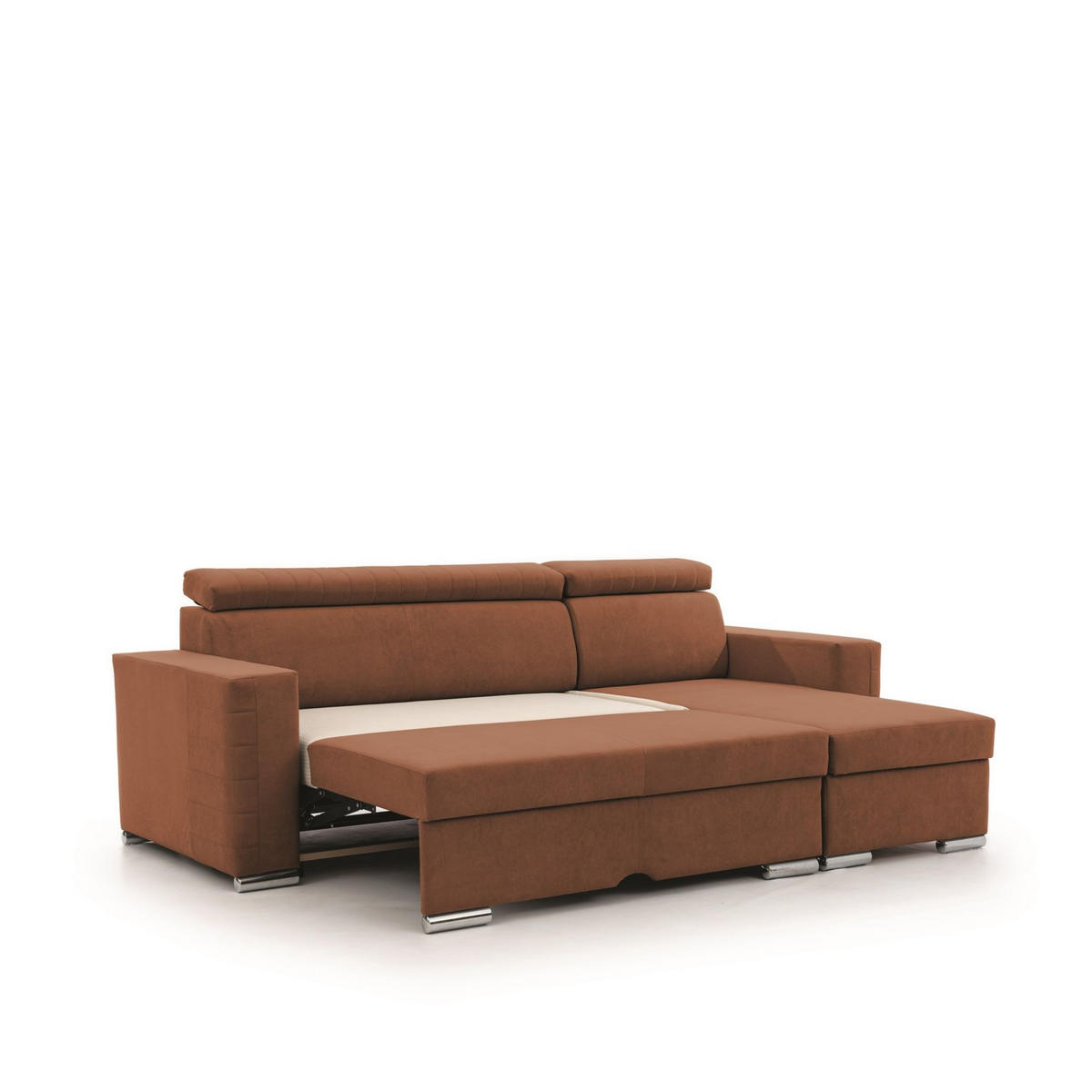 ECKSOFA Canton In Camelia - Braun, Holzwerkstoff/Textil (260/173cm) - Fun Möbel