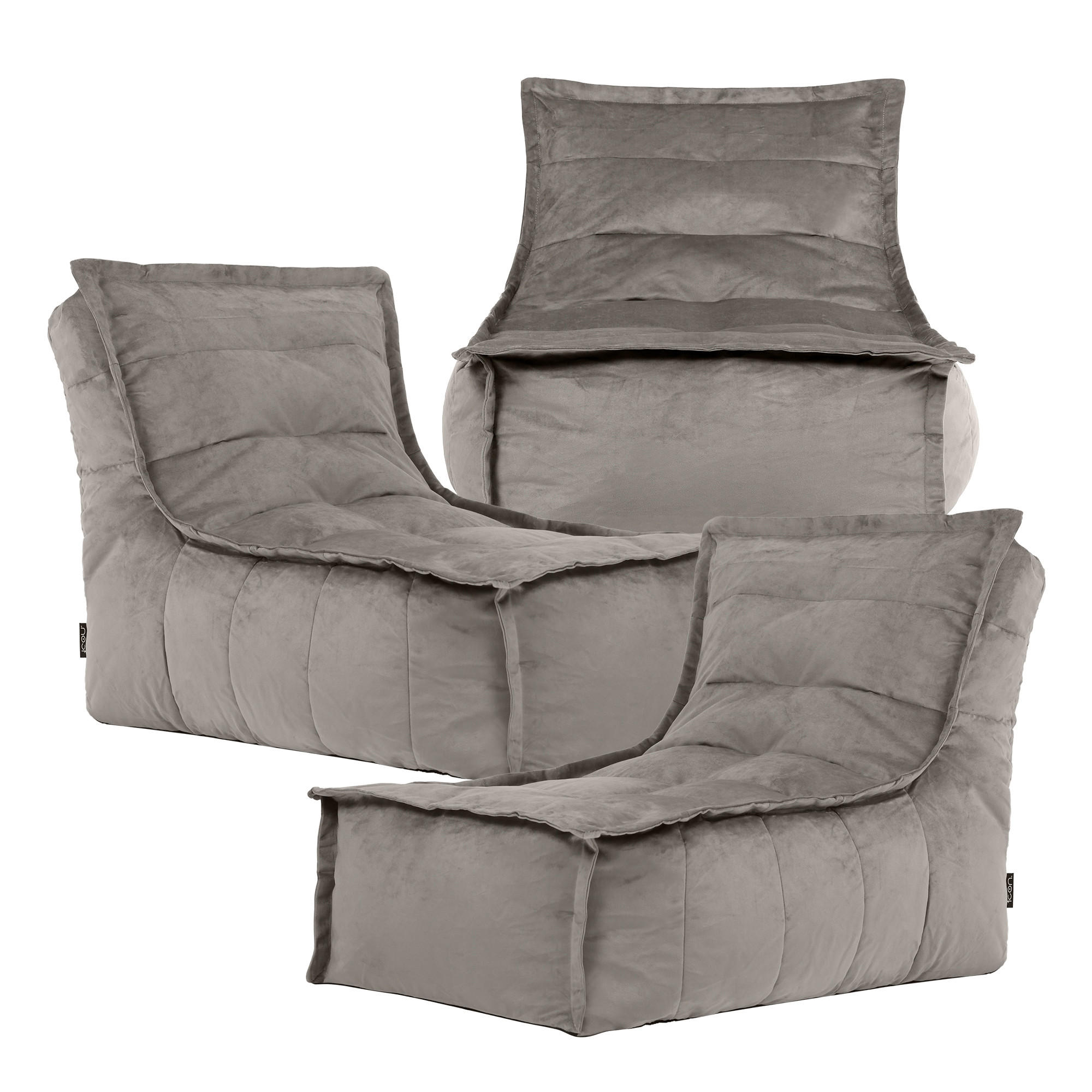 SITZSACK Sofa Dolce, 3-er set - Grau, Kunststoff (237/68/90cm) - icon