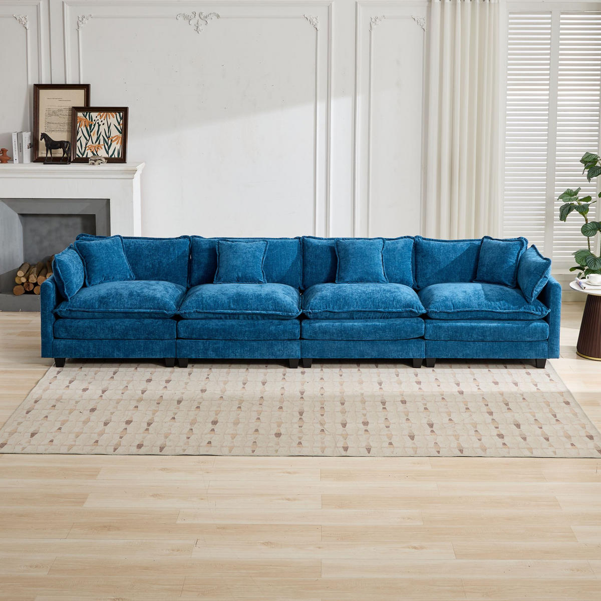 4-SITZER-SOFA DE-33976 modular Blau - Blau, Holzwerkstoff (380/84/75cm) - ComfortXL