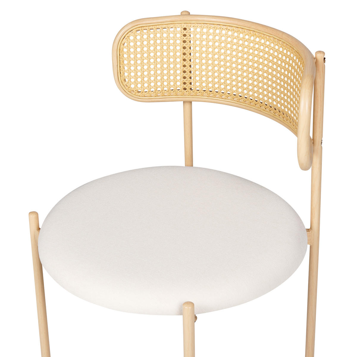 JÍDELNÍ ŽIDLE sada 2 ks Kov světlejší Odstín dřeva/krémová Andover - světle hnědá/béžová, kov (50/75/50cm) - Beliani