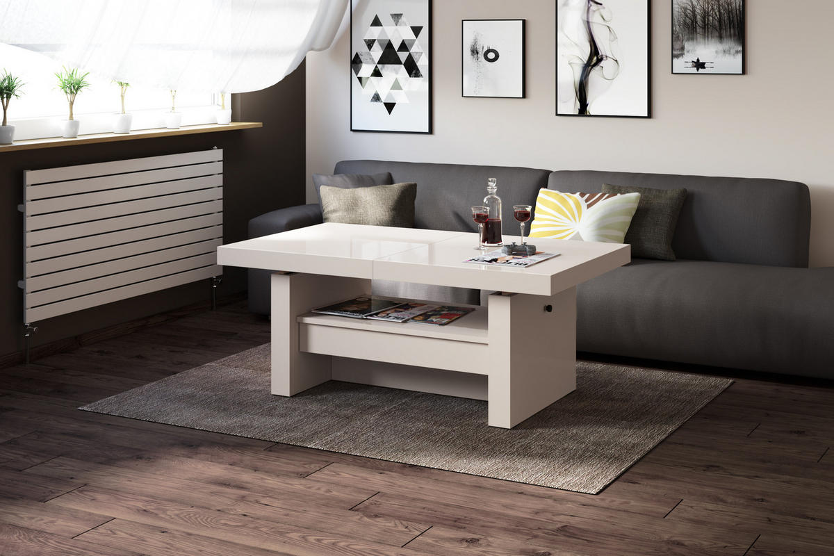 COUCHTISCH rechteckig Cappuccino Hochglanz 120/50/70 cm - Cappuccino, Holzwerkstoff (70/120/50cm) - designimpex