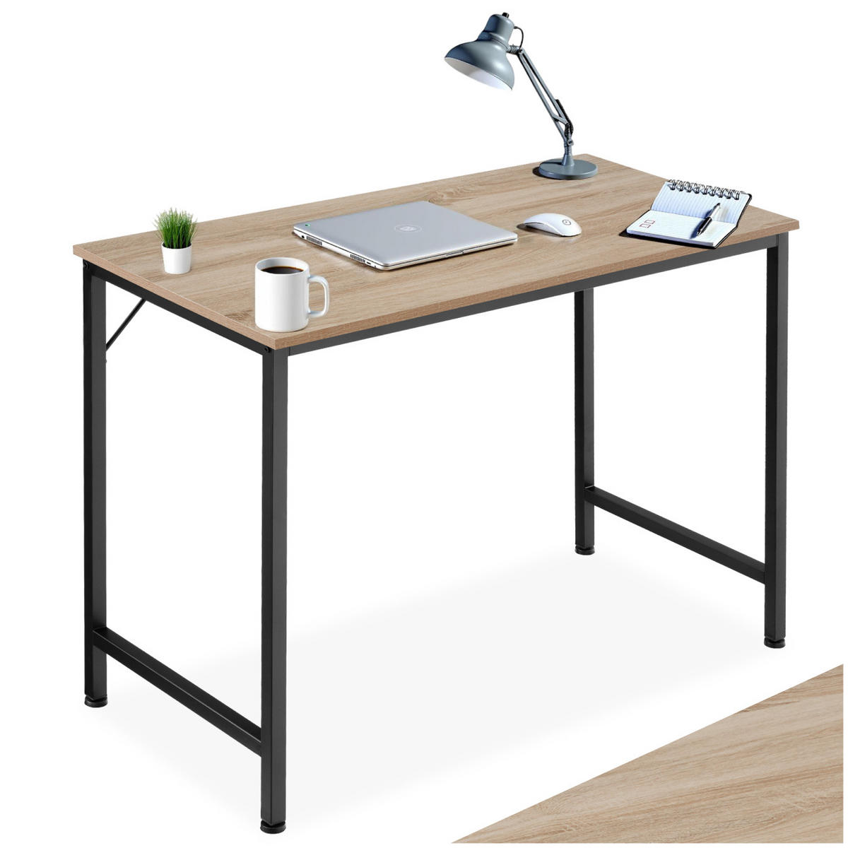 SCHREIBTISCH Jenkins, Höhe 75, 5 cm, Industrial Holz hell, Eiche Sonoma - Naturfarben, Holzwerkstoff (50/100/75.5cm) - tectake