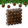 50XWEIHNACHTSKUGELN - Braun, Kunststoff (6/7/6cm) - Relaxdays