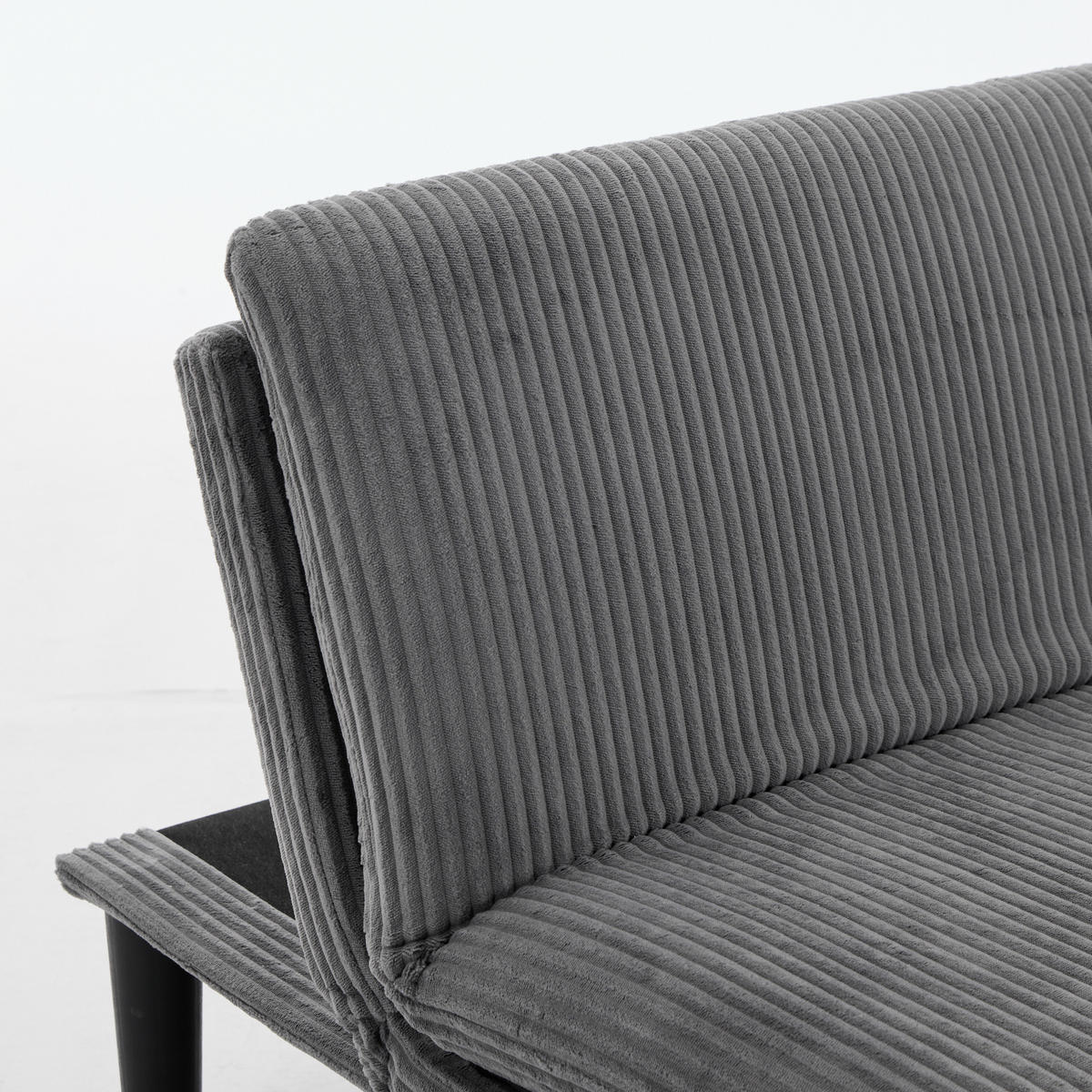 SOFA aus Samt mit 3-fach verstellbarer Rückenlehne 2-Sitzer, grau - Grau, Textil (84/67/167cm) - Luhomfu