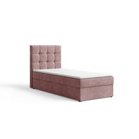 BOXBETT - Bett 05 OSLO - Aragon - 90x200 cm - mit Bettkasten und Komfort-Topper - Rosa, Holz (90/200cm) - ROYAL24_MARKT