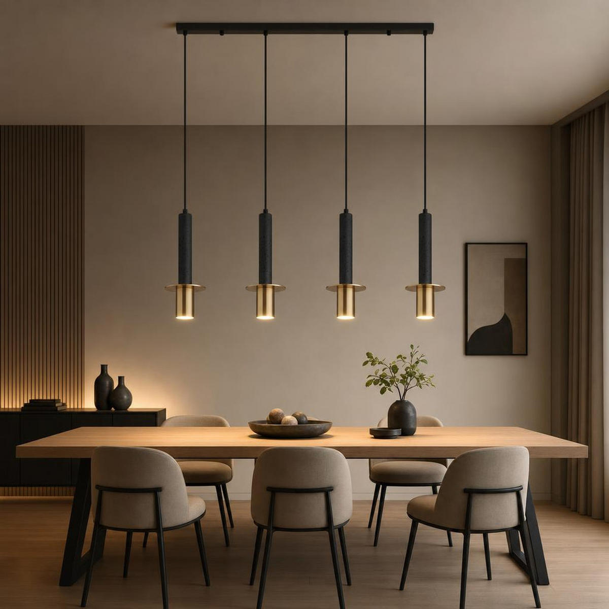 HÄNGELEUCHTE SHANNA, Metall, Schwarz, 4-flammig - Schwarz, Metall (87/12/130cm) - Globo Lighting