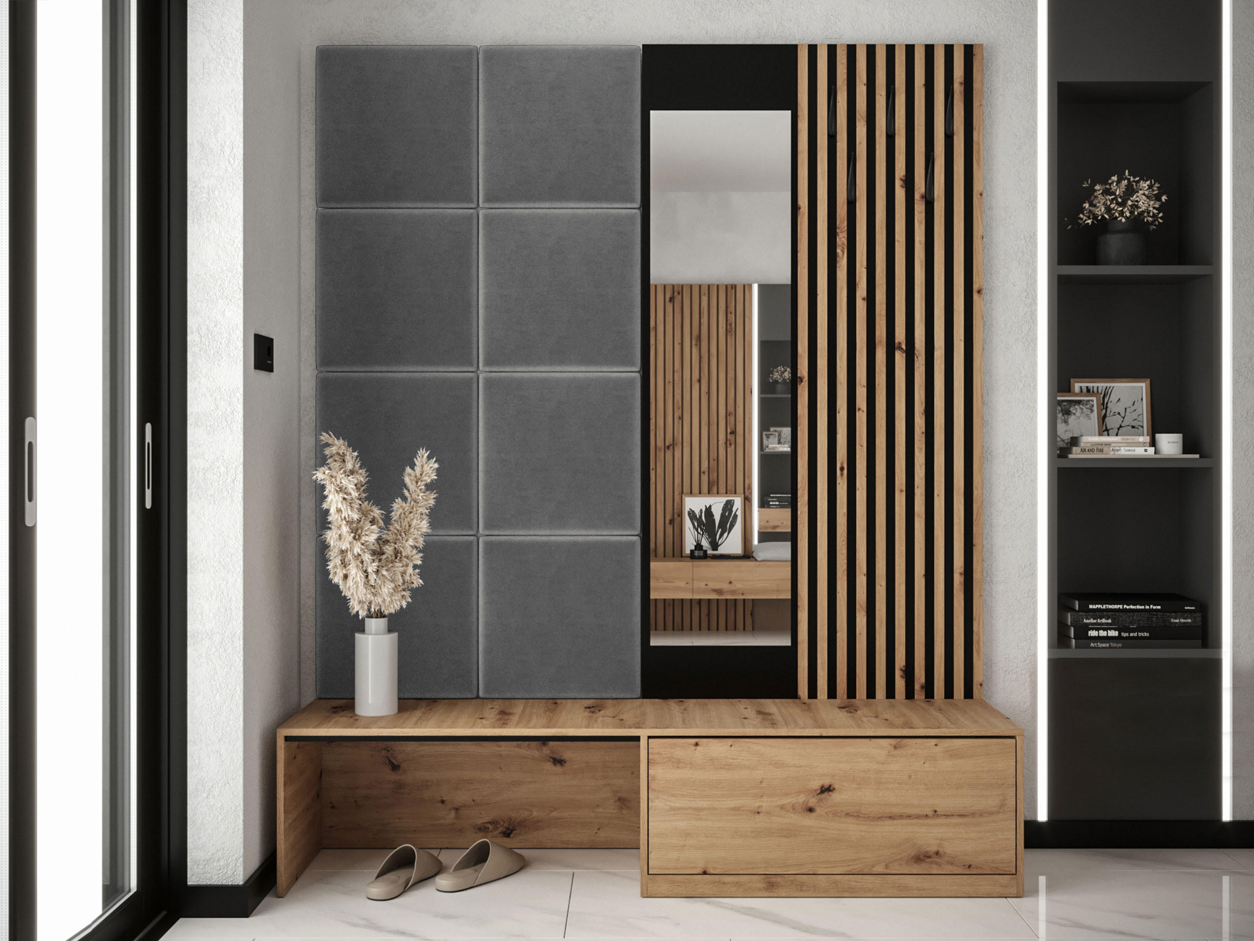 GARDEROBE Premium - Braun/Grau, Holzwerkstoff (172/205/42cm) - MIRJAN24