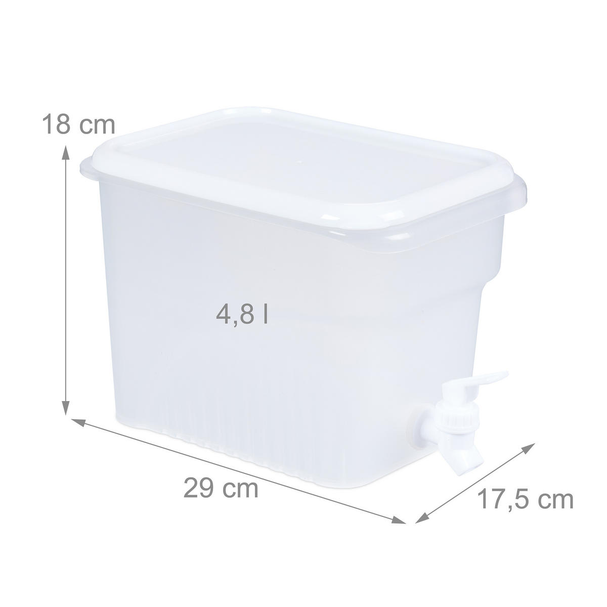 GETRÄNKESPENDER - Transparent, Kunststoff (4.8L) - Relaxdays