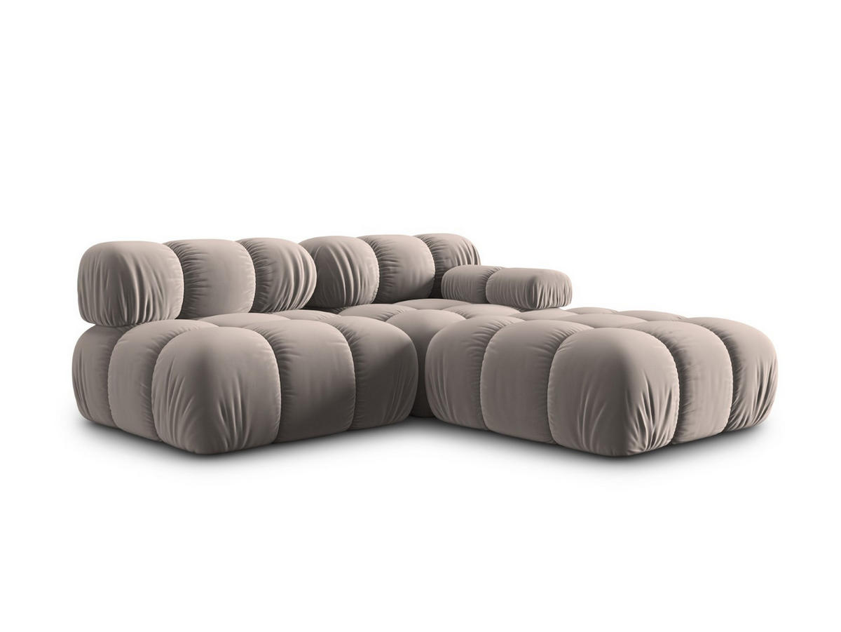 MODULARES-SOFA links Bellis aus Samt beige 4 Sitzplätze - Beige, Textil (94/63/282cm) - Micadoni