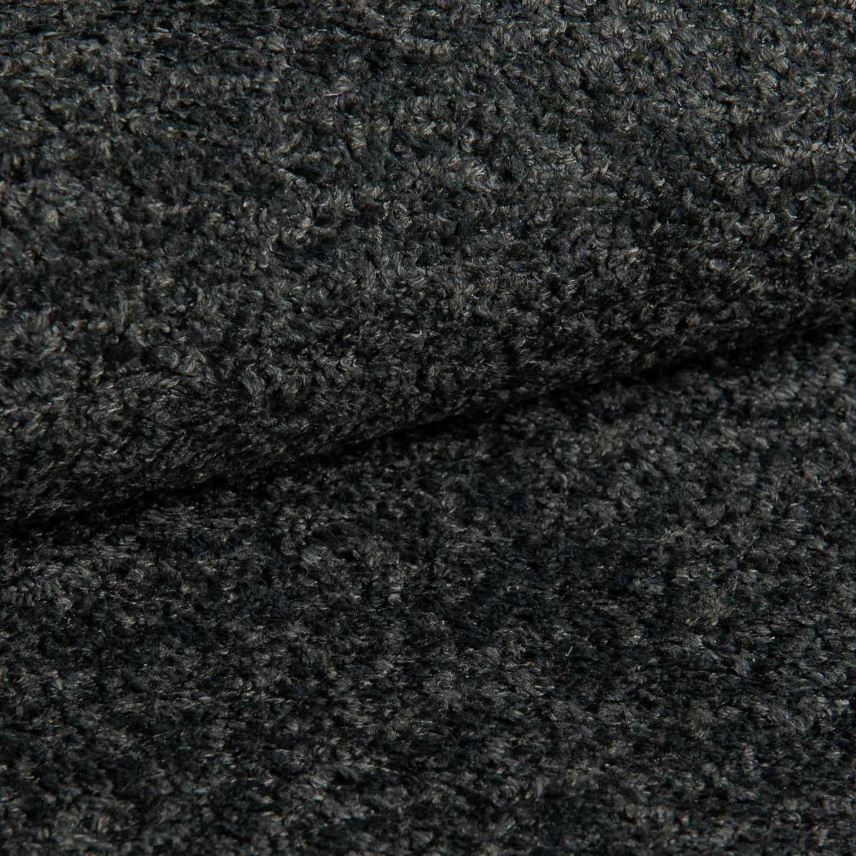 ECKSOFA mit Schlaffunktion COLINS - Bouclé-Stoff Dunkelgrau - Inkl. 2 Hocker - Dunkelgrau, Textil (259/153cm) - Bettso