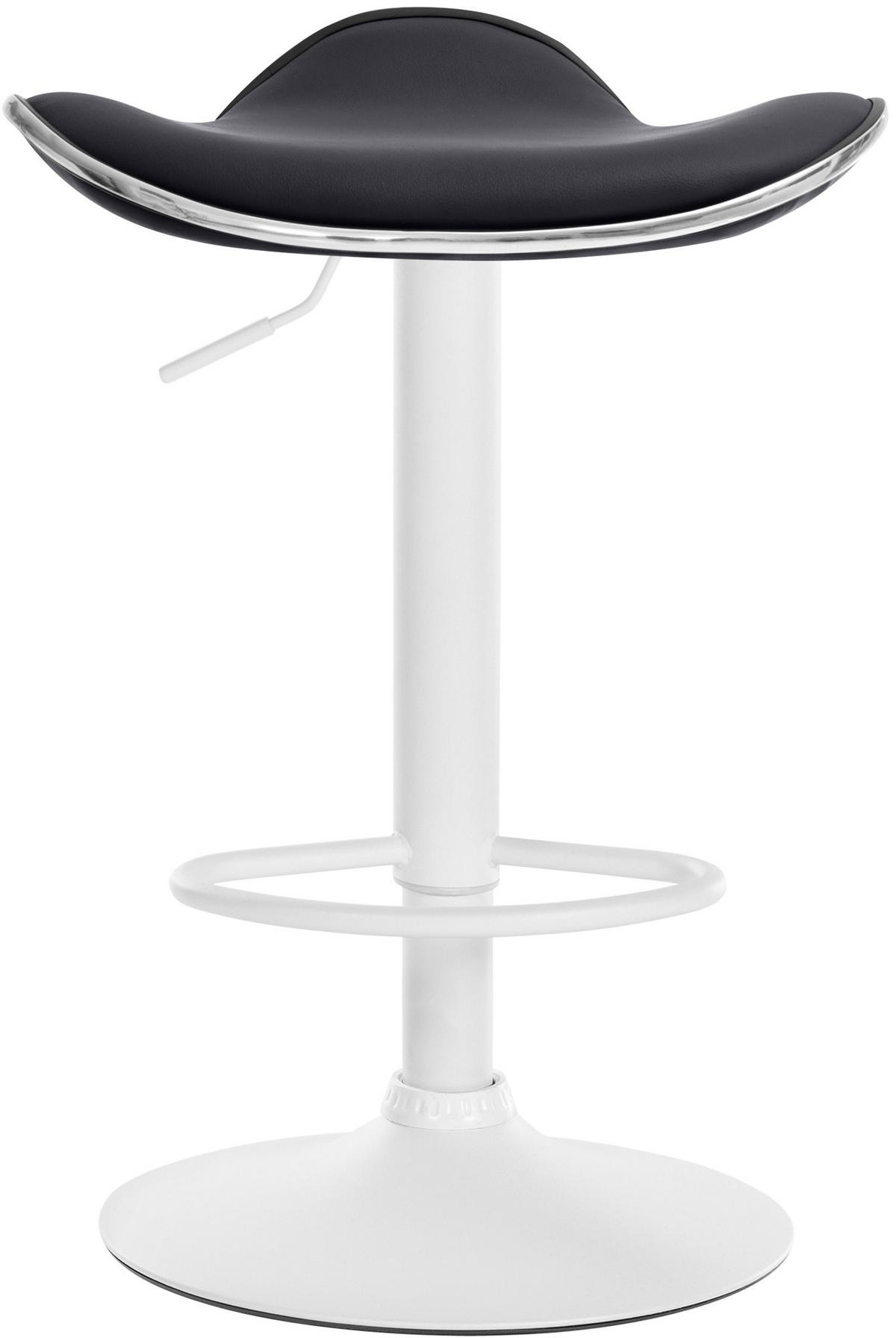 BARHOCKER Lederlook schwarz - Schwarz/Weiß, Textil/Metall (45/71/45cm) - CLP