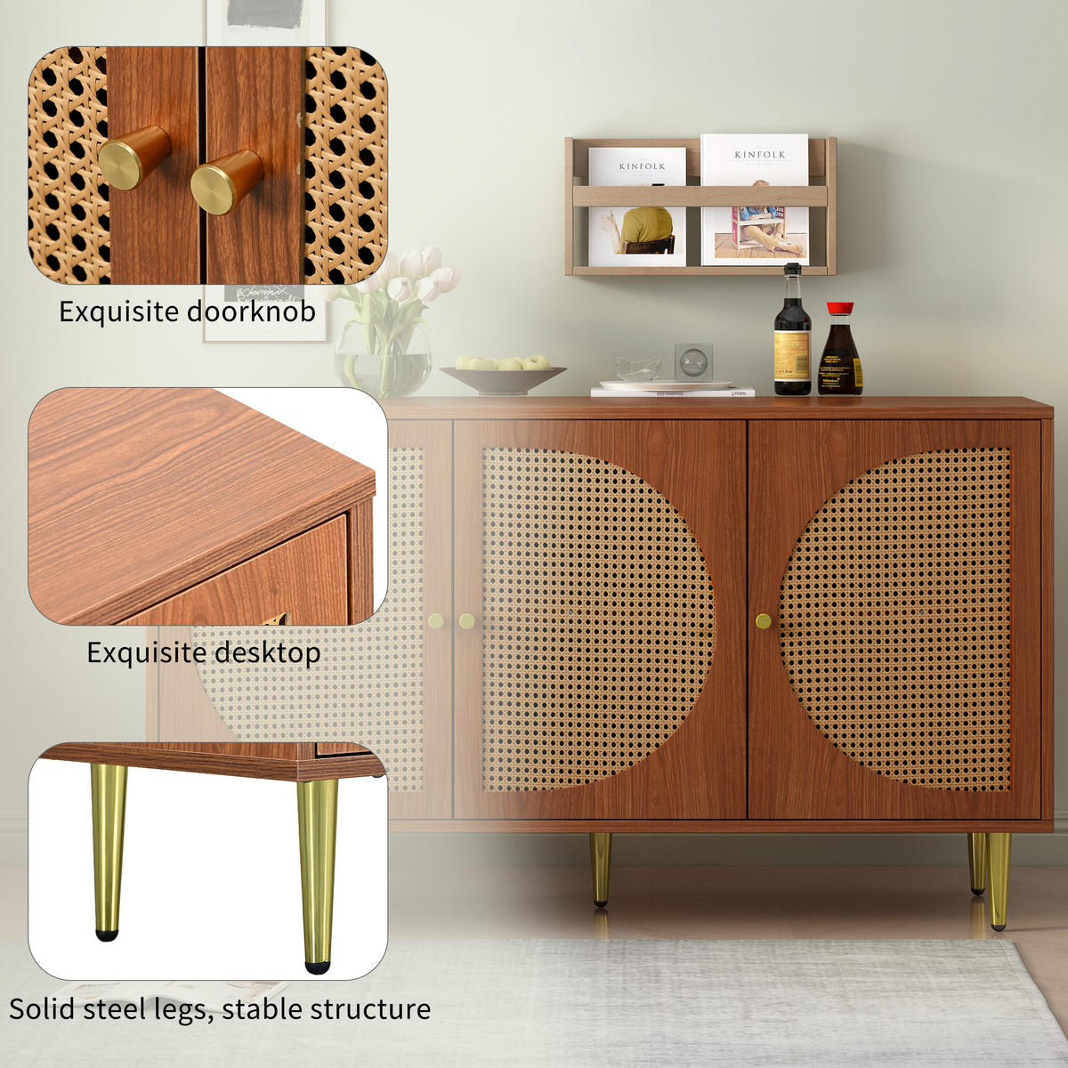 SIDEBOARD 129.8/40/76 cm - Braun, Holzwerkstoff (40/76/129.8cm) - Urban Meuble