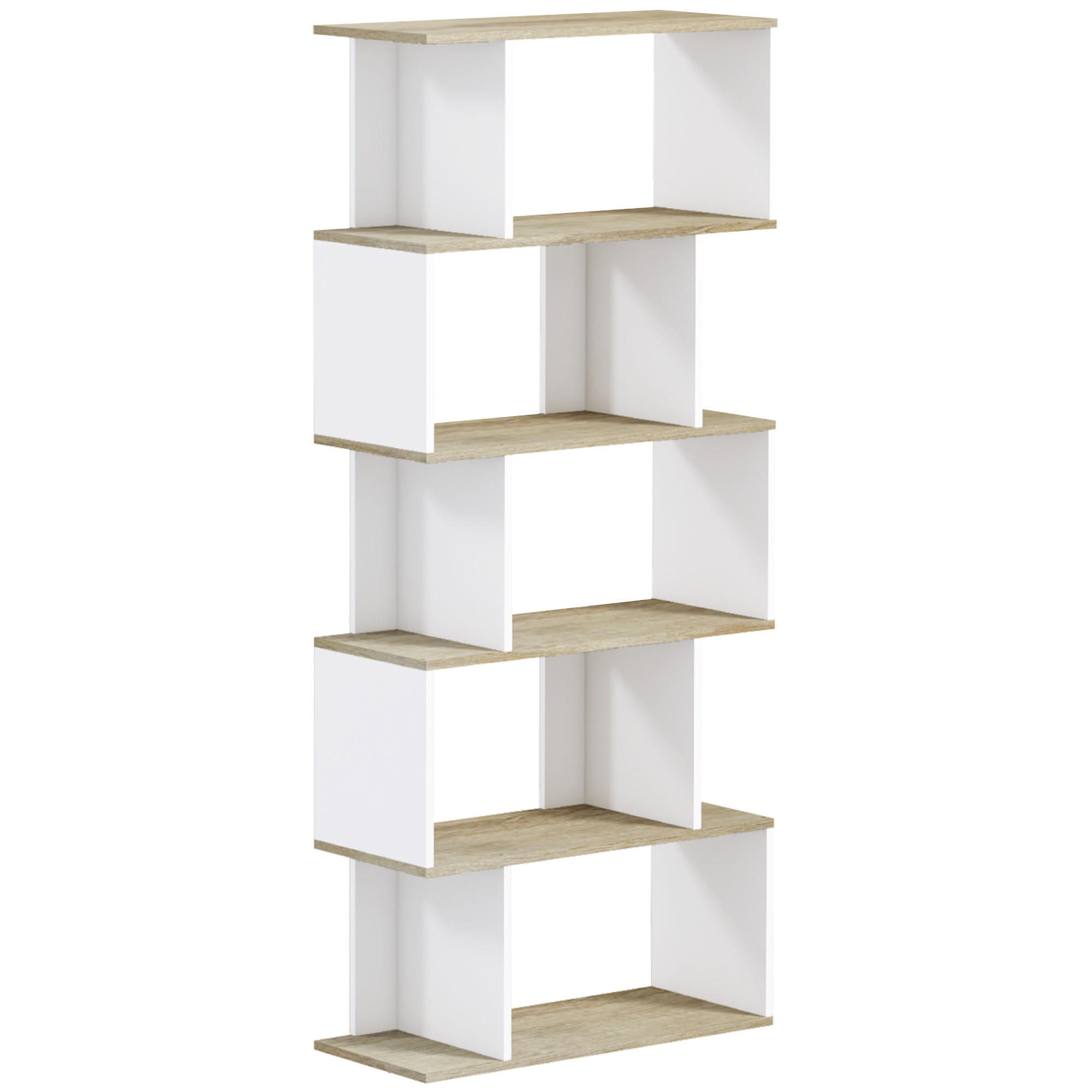 REGAL DE-15509 70/29/163 cm, 5 Ebenen Holz/Weiß - Eichefarben, Holzwerkstoff (70/163/29.5cm) - ComfortXL
