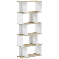REGAL DE-15509 70/29/163 cm, 5 Ebenen Holz/Weiß - Eichefarben, Holzwerkstoff (70/163/29.5cm) - ComfortXL