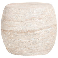 BEISTELLTISCH 40/58 cm Travertinoptik Ricadi - Beige, Keramik (40/58/52cm) - Beliani
