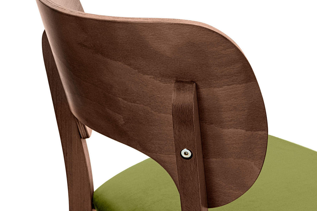 ESSZIMMERSTÜHLE LYCO (2er-Set), oliv / Walnuss mittel - Walnussfarben/Olivgrün, Holz/Buchenholz (47/81/45cm) - KONSIMO®