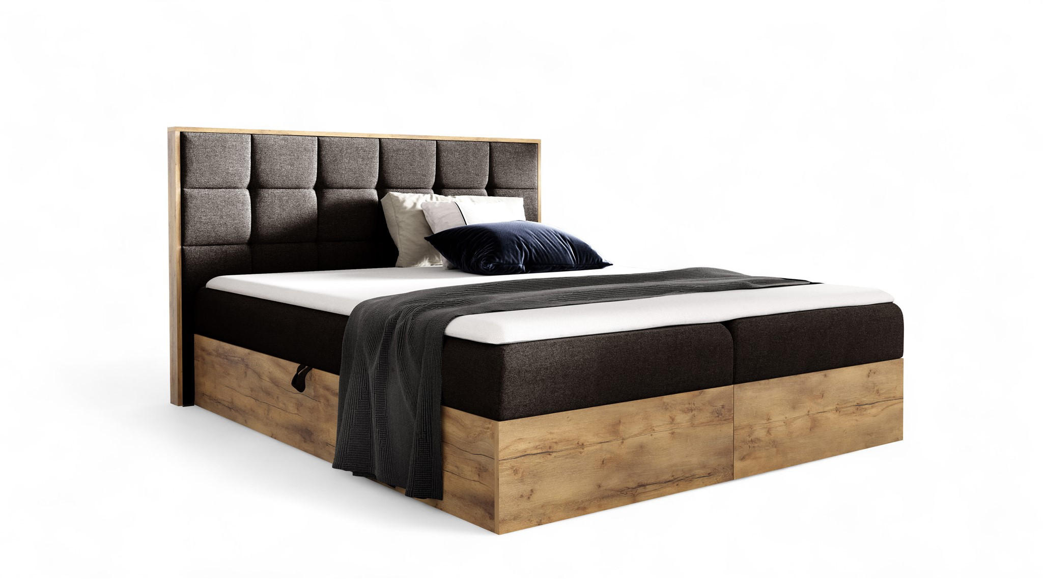 BOXBETT Kalypso überlänge Faro - Braun, Holzwerkstoff/Textil (200/220cm) - Fun Möbel