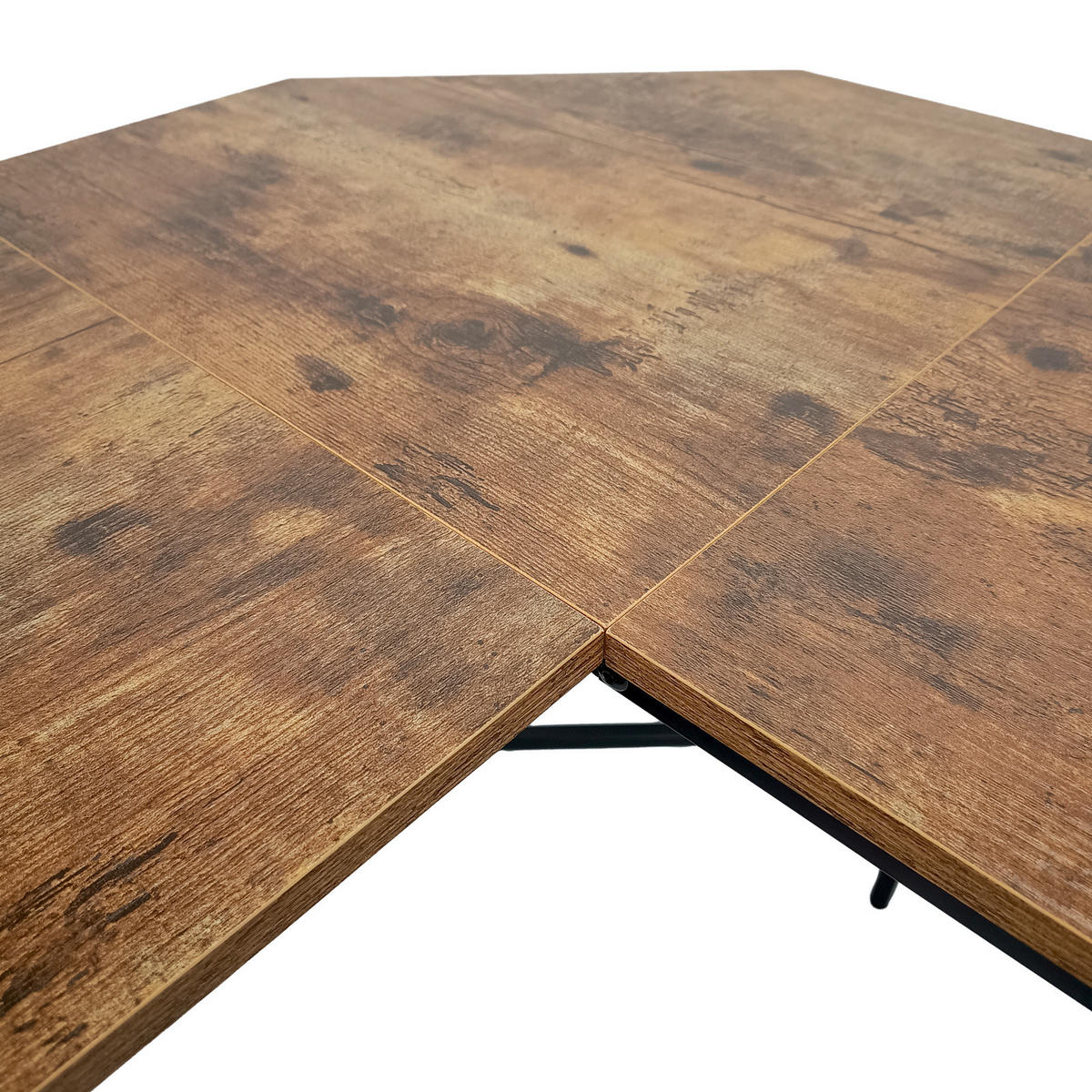 ECKSCHREIBTISCH Holzoptik Dunkelbraun Metall Schwarz L-Form Büro 149x149x75 cm - Dunkelbraun/Schwarz, Holzwerkstoff/Metall (149/149/75cm) - Begryf