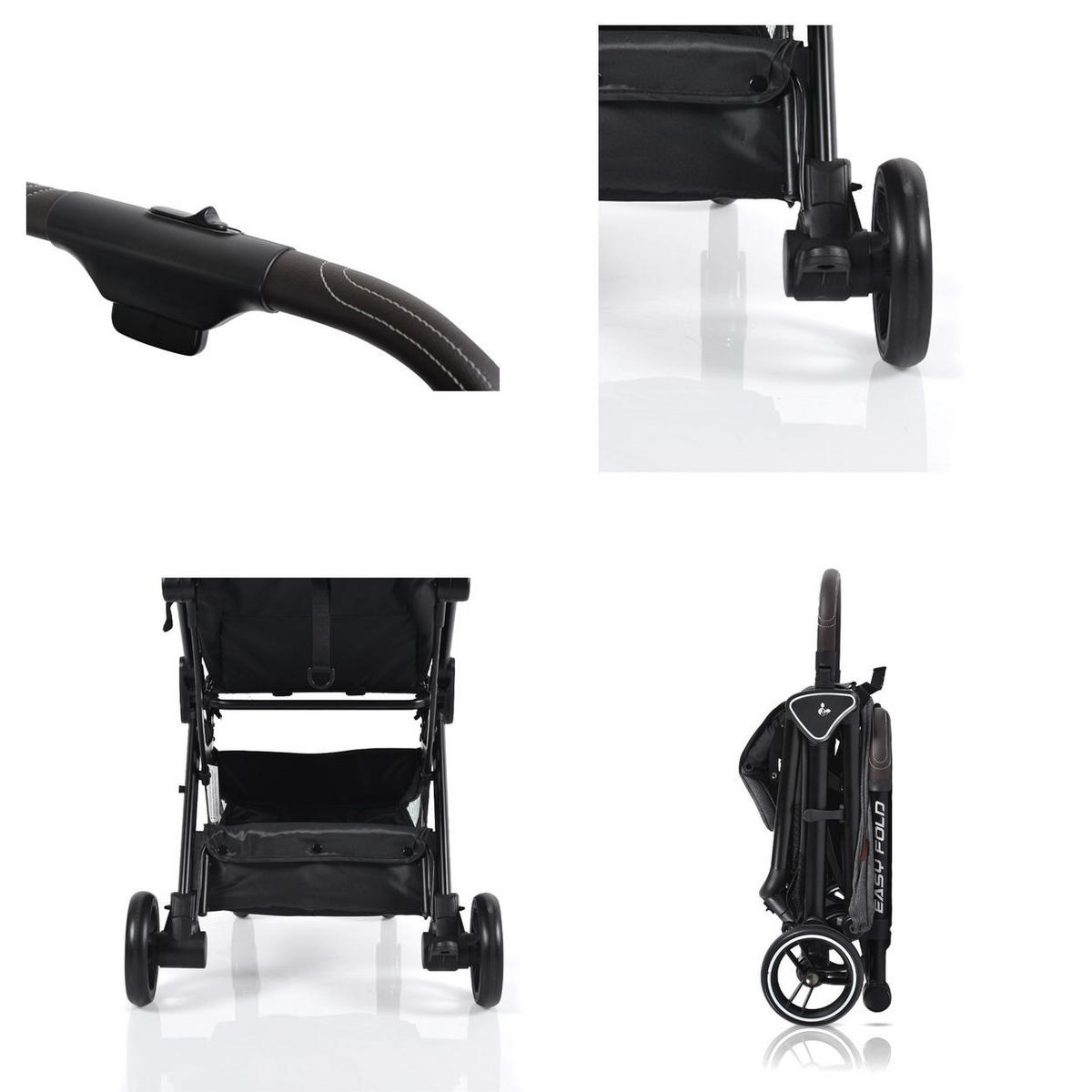 BUGGY easy Fold grau Alu Sonnendach verstellbar, faltbar, Korb - Grau, Metall (89/43/103cm) - Cangaroo