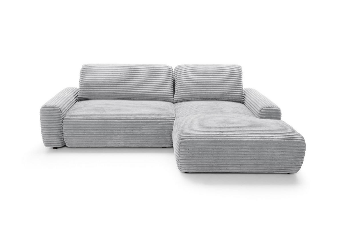 ECKSOFA Cordina Grau, mit Schlaffunktion und Bettzeugbehälter, rechte seite - Grau, Holzwerkstoff (264/162cm) - Bettso