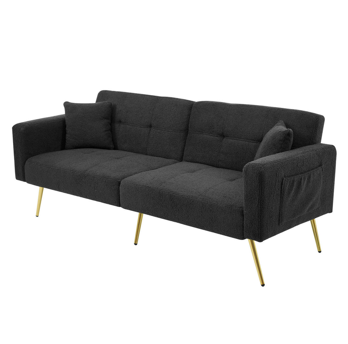 SCHLAFSOFA mit Bettfunktion verstellbar 175 x 64 x 72 cm Antique Gray - Grau, Kunststoff (175/72/64cm) - Meubliv