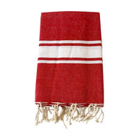 HAMAMTUCH Kozo Rot 100x200 190g/m² - Rot, Textil (100/200cm) - LE COMPTOIR DE LA PLAGE