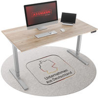 SCHREIBTISCH Elektrisch höhenverstellbarer Schreibtisch Y-Line Eiche Natura Weißaluminium 160/80/62-127cm - Weiß Hochglanz/Silberfarben, Holzwerkstoff/Metall (80/160/127cm) - ASSMANN