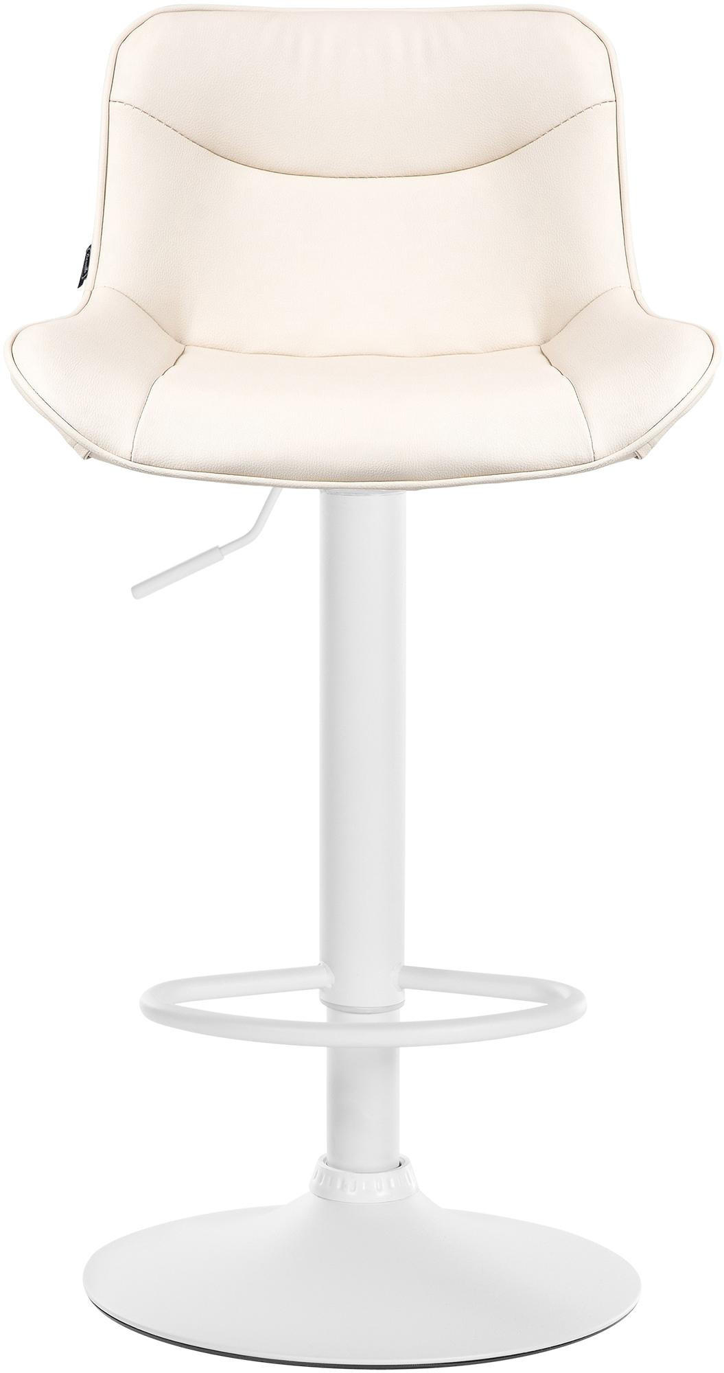 BARHOCKER Lederlook creme - Creme/Weiß, Textil/Metall (49/85/51cm) - CLP