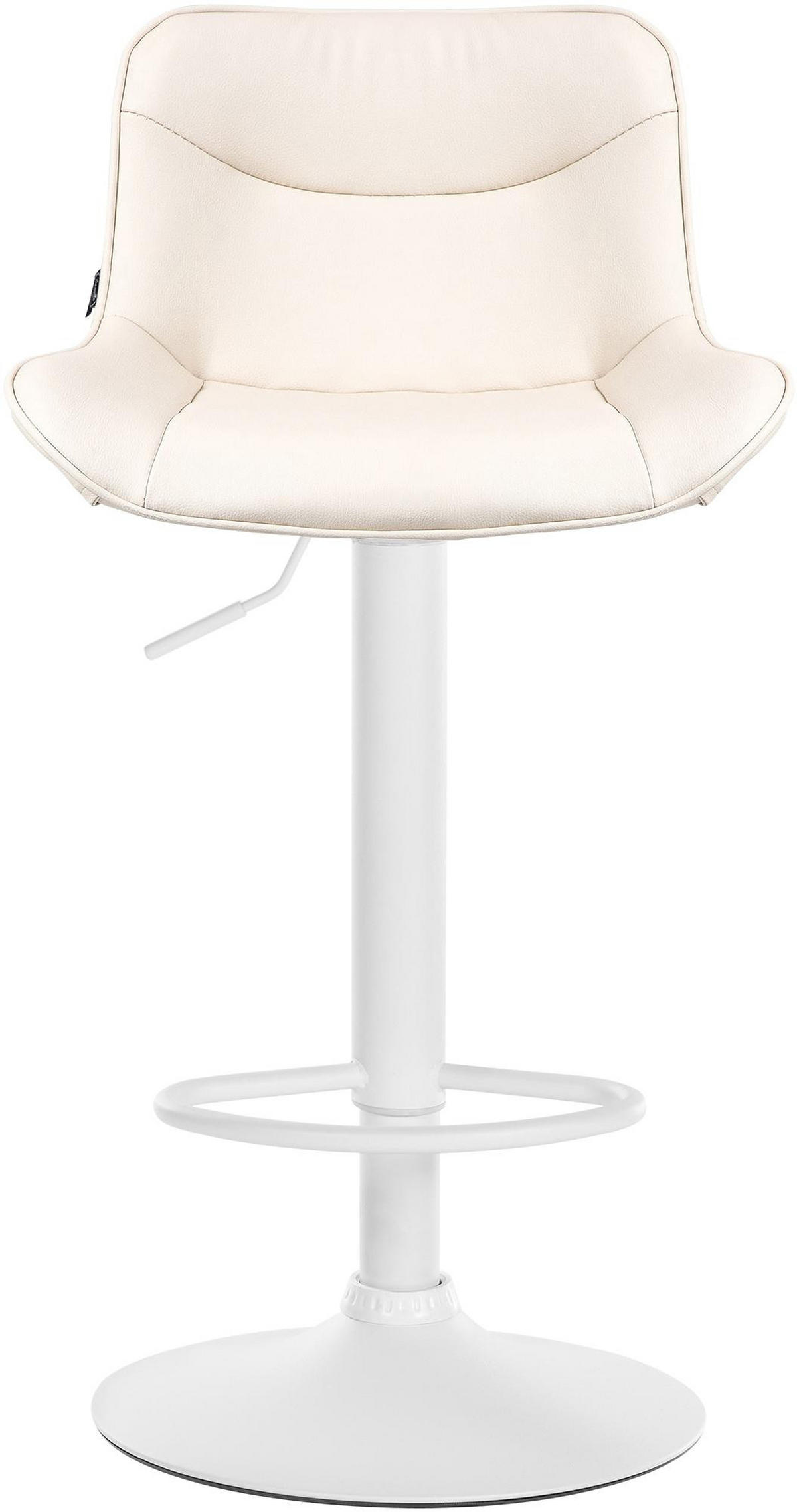 BARHOCKER 2er Set Lederlook creme - Creme/Weiß, Textil/Metall (49/85/51cm) - CLP