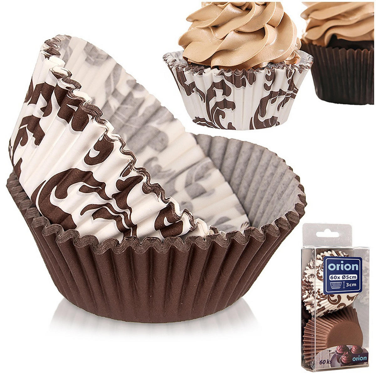 PAPIER-MUFFINFÖRMCHEN 7,5 cm 60 Stück. - Braun, Papier (7.5/3/7.5cm) - Orion 
