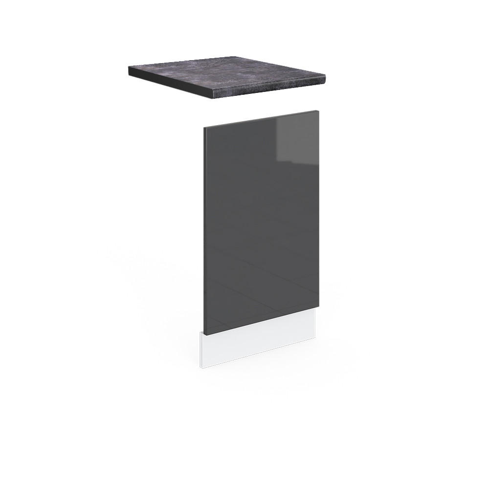 FRONTBLENDE R-Line Anthrazit Hochglanz 45 cm, AP Anthrazit - Anthrazit/Weiß, Holzwerkstoff (45/57.2/1.6cm) - Vicco
