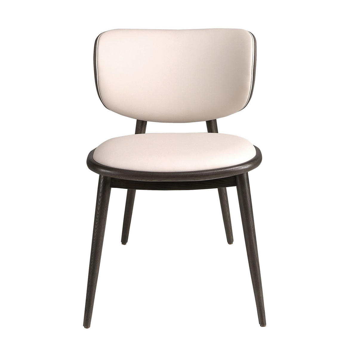 STUHL Angel Cerdá Modell 4257, Kunstleder Creme-Dunkelgrau - Wildeiche/Dunkelgrau, Leder/Holzwerkstoff (54/79/63cm) - ANGEL CERDA