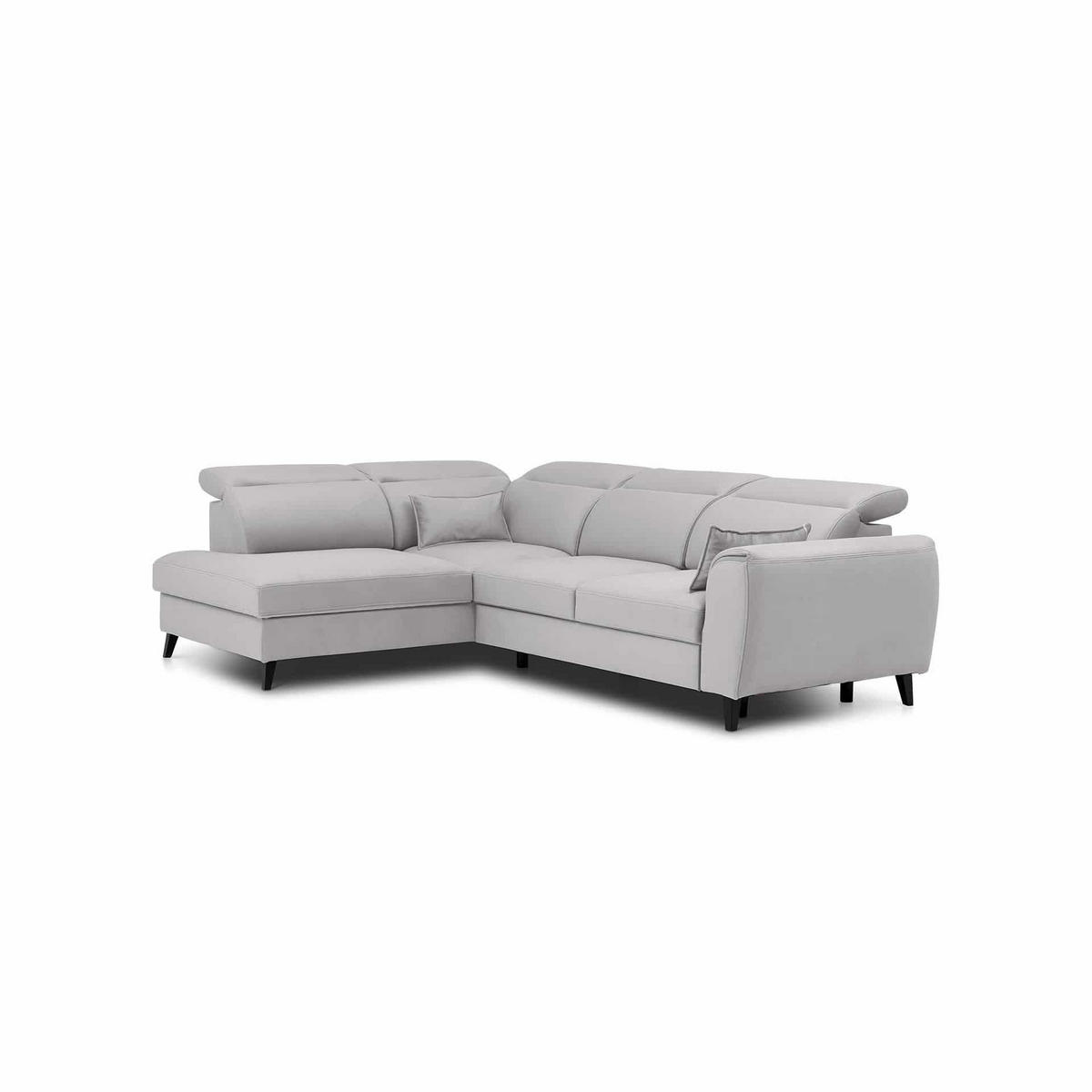 ECKSOFA mit Schlaffunktion & Bettkasten - Schwarz/Grau, Holz/Textil (255/201cm) - Eltap