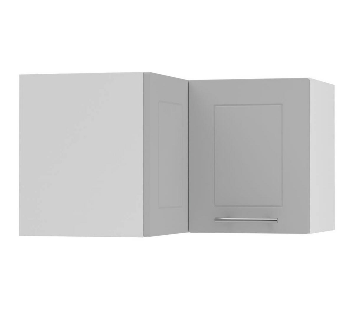 ECKHÄNGESCHRANK Kvantum W12/60/36 Dust Grey Matt / Weiß Matt 60 / 60 / 36cm - Weiß/Grau, Holz/Holzwerkstoff (60/36/60cm) - Feldmann-Wohnen