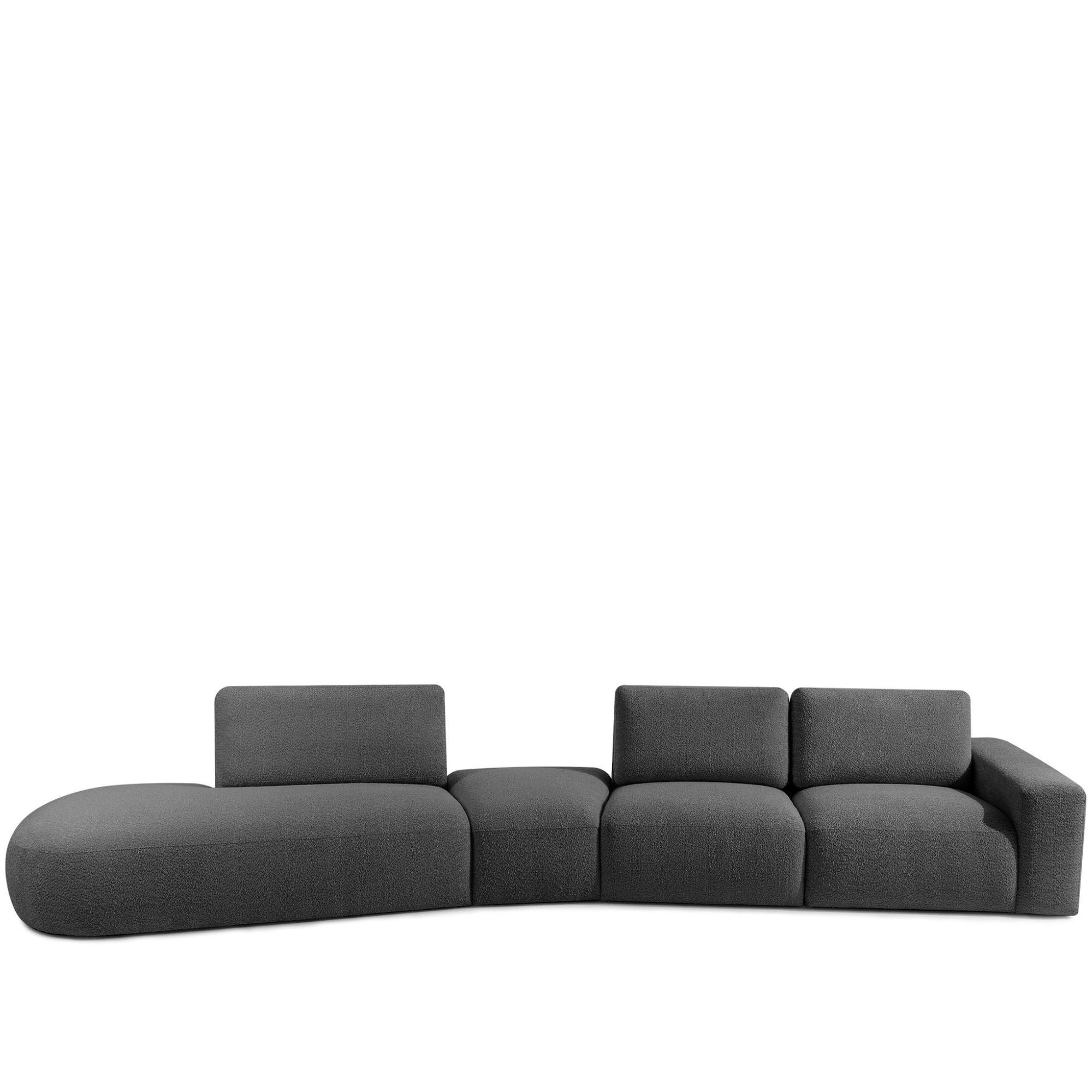 5-SITZER ECKSOFA ZUCCO Boucle links, Graphit - Graphitfarben, Textil (430/84/105cm) - KONSIMO®