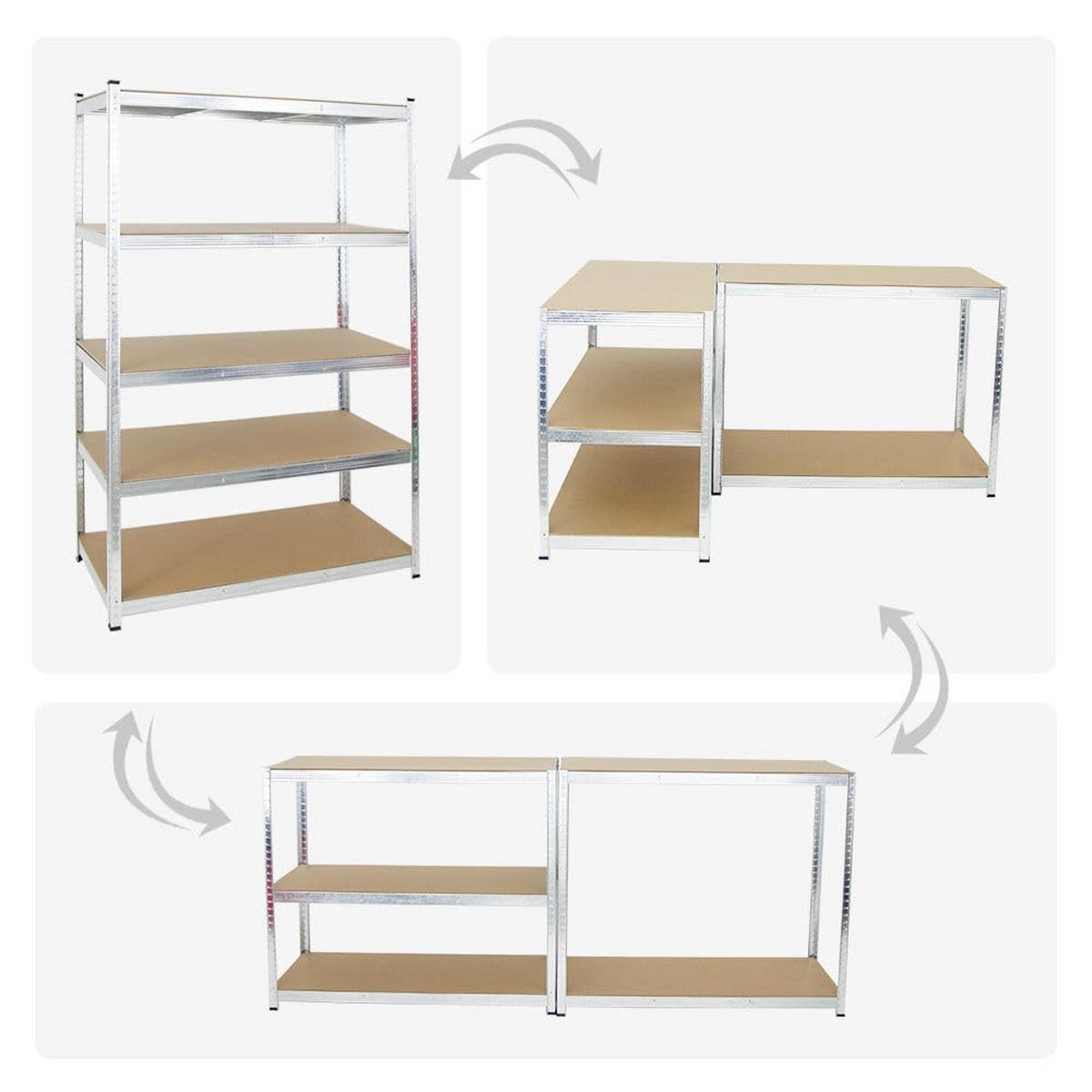 SCHWERLASTREGAL Ragnar 180x120x60 cm Fachlast 175 kg Verzinkt - Silberfarben, Metall (120/180/60cm) - PROREGAL