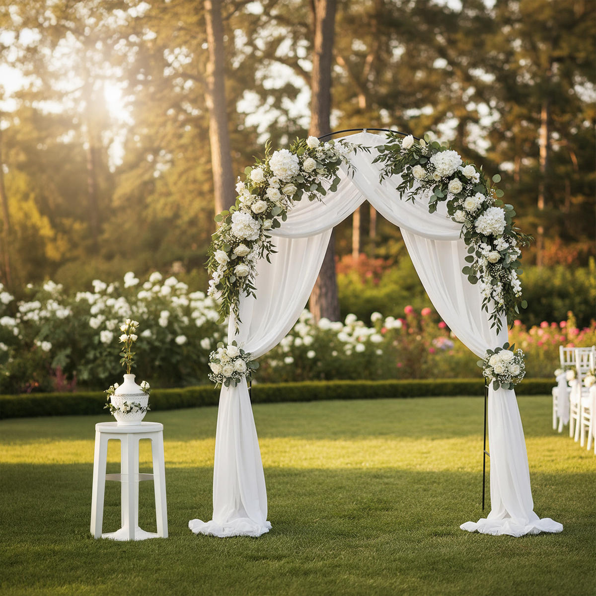 ROSENBOGEN - Schwarz, Metall (190/240/38cm) - Relaxdays