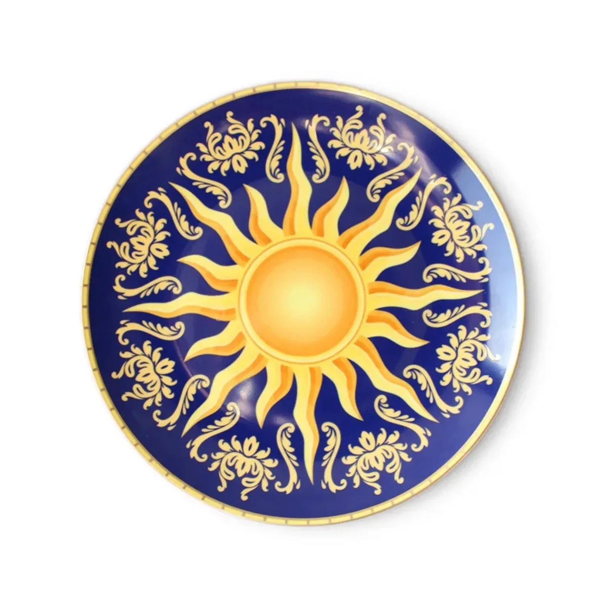 TELLERSET Royal Blue Sun Bone China Blau Gold 4tlg Ø30 Ø27 Ø20 Ø16 cm - Gelb/Goldfarben, Keramik (30/2/2cm) - Quality Elegance