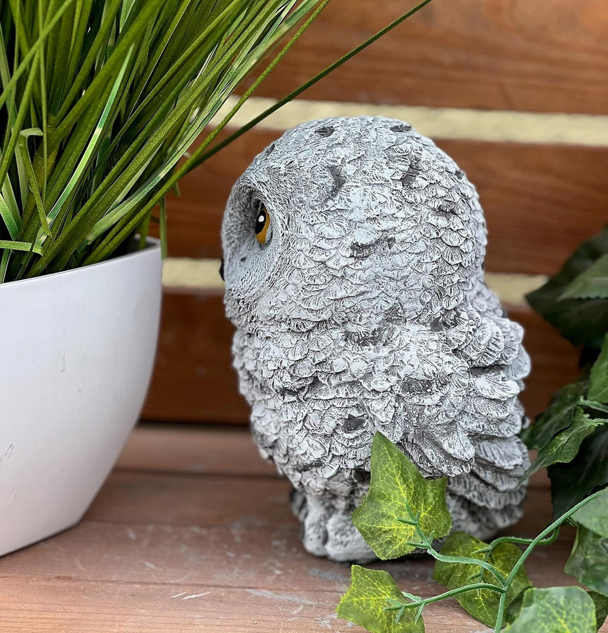 STEINFIGUR Eule Lilibet frostfest Steinguss - Grau, Stein (12/12/17cm) - stoneandstyle