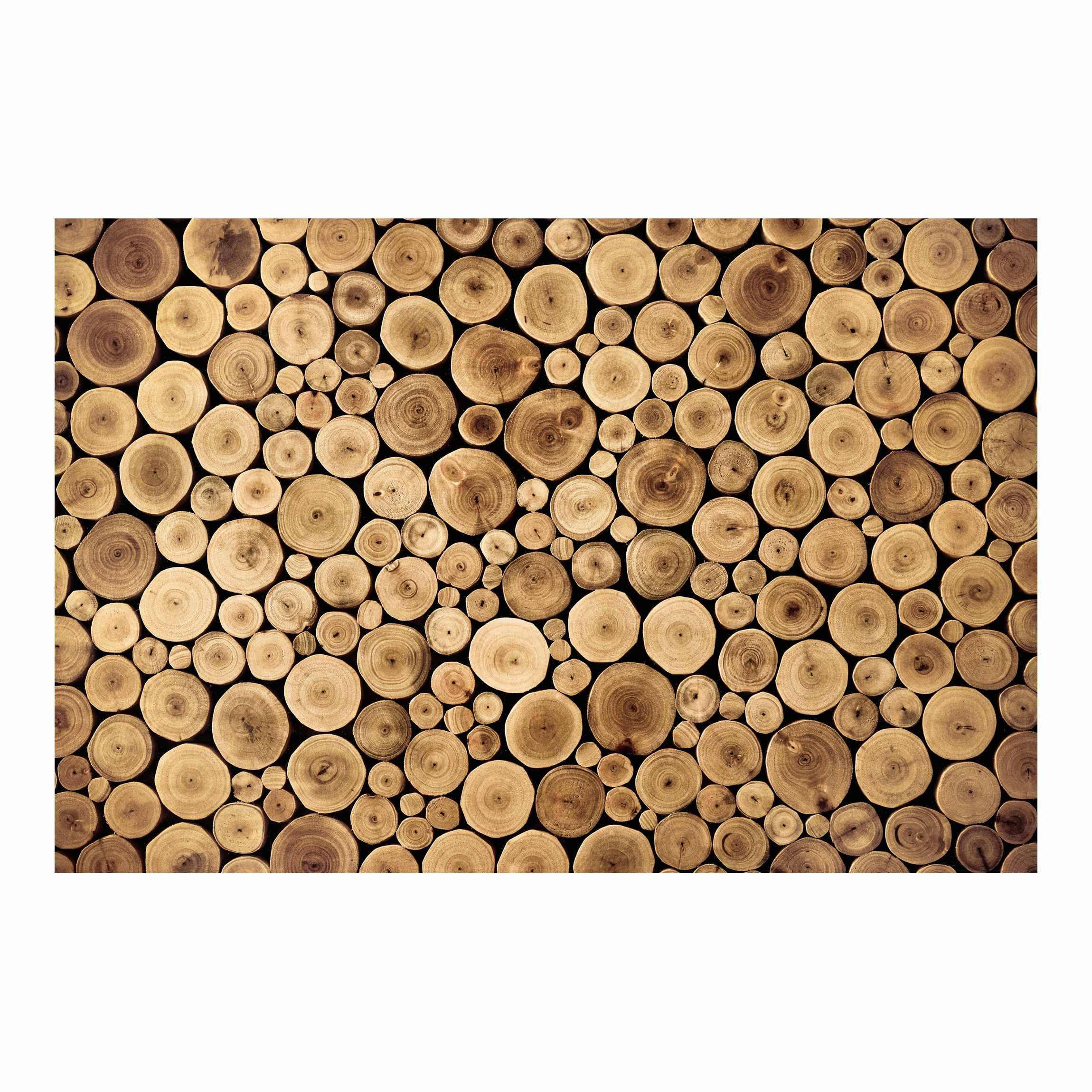 FOTOTAPETE Homey Firewood 384/255 cm - Braun, Papier (384/255cm) - Bilderwelten