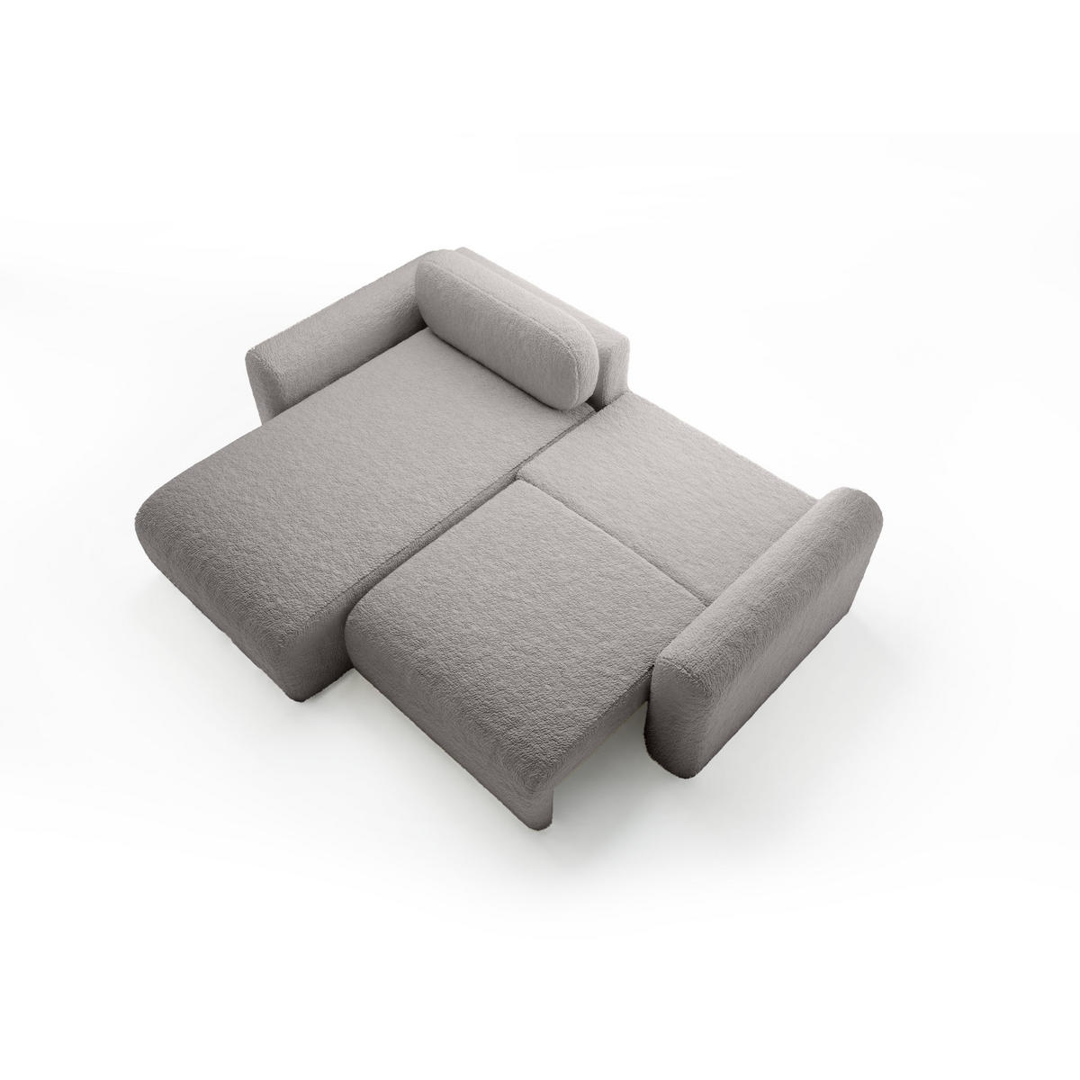 ECKSOFA mit Schlaffunktion Thekla Mini, Hellgrau - Hellgrau, Textil (246/100cm) - Fedve