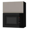 MIKROWELLENUMBAUSCHRANK Avellino W2MK/60 cashmere Acryl matt / Schwarz 60 / 32,5 / 72cm - Beige/Schwarz, Holz/Holzwerkstoff (60/72/32.5cm) - Feldmann-Wohnen