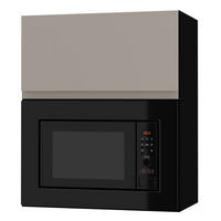 MIKROWELLENUMBAUSCHRANK Avellino W2MK/60 cashmere Acryl matt / Schwarz 60 / 32,5 / 72cm - Beige/Schwarz, Holz/Holzwerkstoff (60/72/32.5cm) - Feldmann-Wohnen